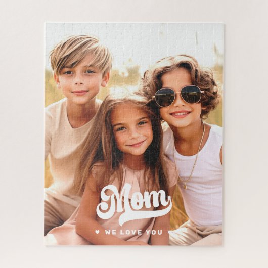 Mam we houden van je foto hartjes witte tekst moed legpuzzel (Verticaal)