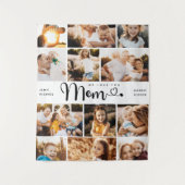 Mam We houden van je hart Moderne Foto Collage Wandkleed (Voorkant)