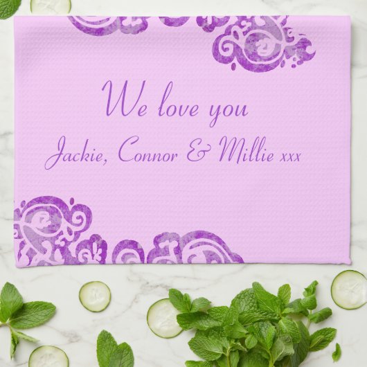 Mam, we houden van je keukenhanddoek (Gevouwen)