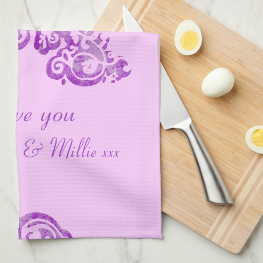 Mam, we houden van je keukenhanddoek (Quarter Fold)