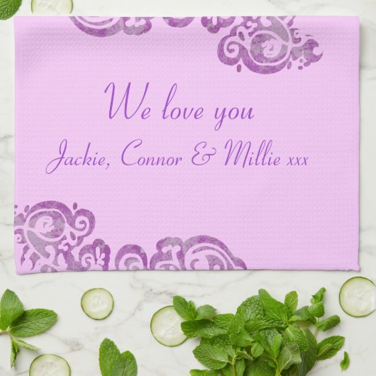 Mam we houden van je keukenhanddoek (Gevouwen)