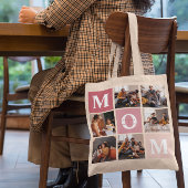 Mam, we houden van je | Modern 6 fotokleurenblok Tote Bag