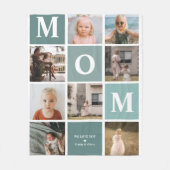 Mam, we houden van je | Modern 8 fotokleurenblok Fleece Deken (Voorkant)