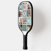 Mam, we houden van je | Modern 8 fotokleurenblok Pickleball Paddle (Links)