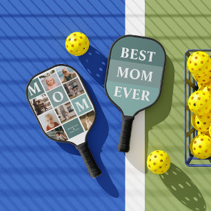 Mam, we houden van je   Modern 8 fotokleurenblok Pickleball Paddle