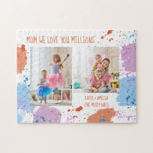 Mam We houden van je Waterverf Kunstaanval 2 Foto Legpuzzel