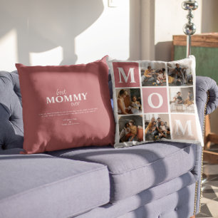 Mam We houden van jou Modern 6 foto kleurblok Kussen