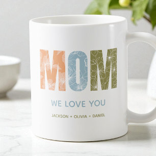 Mam We Liefhebben Jou Moderne Herfst Bloem Typogra Koffiemok