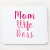 Mam Wife Boss roze, aangepast script schattig Muismat (Voorkant)