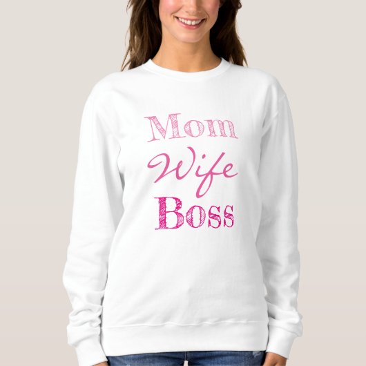 Mam Wife Boss Typografie Trui (Voorkant)