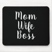 Mam Wife Boss, zwart wit aangepast script schattig Muismat (Voorkant)