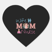 Mam Wife Nurse Hart Sticker (Voorkant)