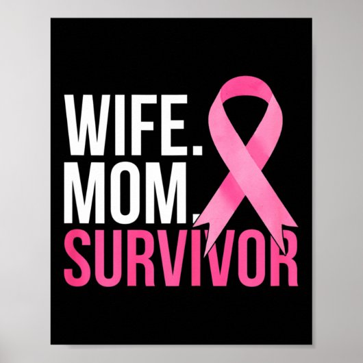 Mam Wife Survivor Borstkanker Poster (Voorkant)