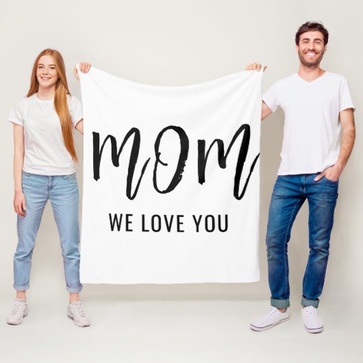 Mam Wij houden van u aangepaste Moederdag Foto Fleece Deken (In situ)