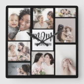 Mam Wij houden van u aangepaste Moederdag Foto Vierkante Klok (Voorkant)