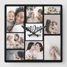 Mam Wij houden van u aangepaste Moederdag Foto Vierkante Klok