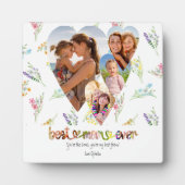 Mam Wildflower Typografie Art 4 Hartfoto Fotoplaat (Voorkant)