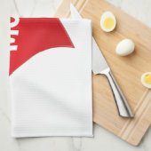 Mam witte rode grote hartslag schattig moderne gra theedoek (Quarter Fold)