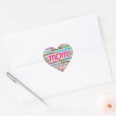 Mam, woord hart - Glossy Sticker (Envelop)