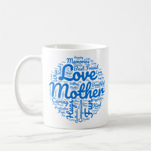 Mam Word Cloud Coffee Mok Cadeau