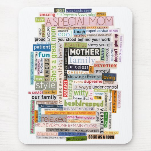 Mam Word Collage Mousepad Muismat (Voorkant)
