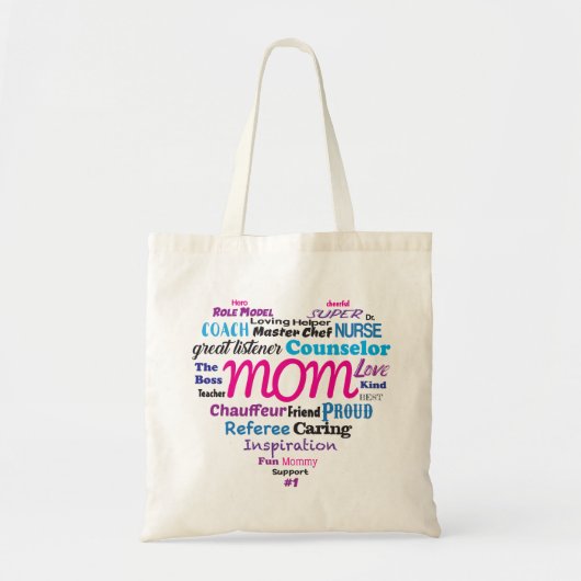 Mam, Word Heart - Tote Bag (Voorkant)