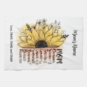 Mam Words Personalized Dahlia Flower Kinder Mam Na Theedoek (Horizontaal)