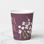 Mam wordt een nieuwe baby paars papieren bekers (Achterkant)