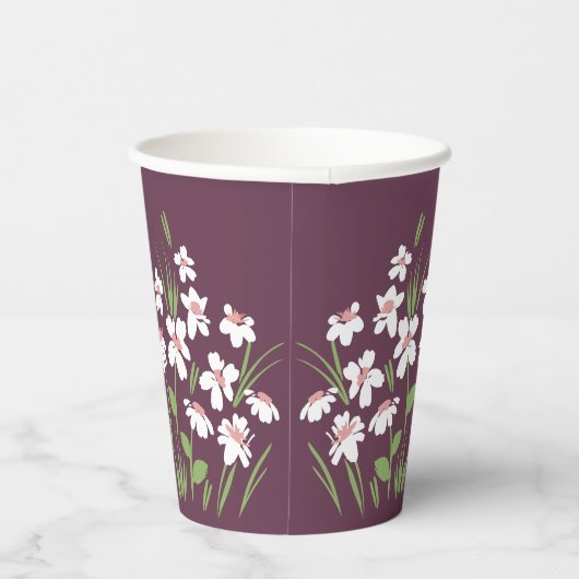 Mam wordt een nieuwe baby paars papieren bekers (Rechts)