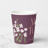 Mam wordt een nieuwe baby paars papieren bekers (Voorkant)