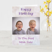 Mam World's beste ooit Kinder foto van Birthday Kaart (Gele Bloem)