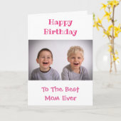 Mam World's beste ooit Kinder foto van Birthday Kaart (Gele Bloem)