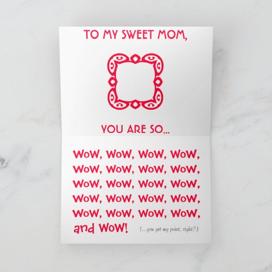 Mam Wow, Moederdag Kaart (Binnen)