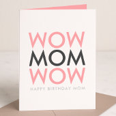 Mam Wow | Moederdag Modern Roze Super Cute Kaart