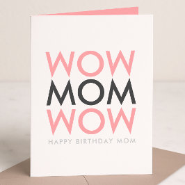Mam Wow | Moederdag Modern Roze Super Cute Kaart