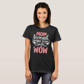 Mam Wow moederdag schattige roze grijze typografie T-shirt (Voorkant volledig)