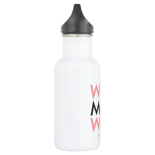 Mam Wow | Naam Moederdag Modern Roze Super Cute Waterfles (Links)