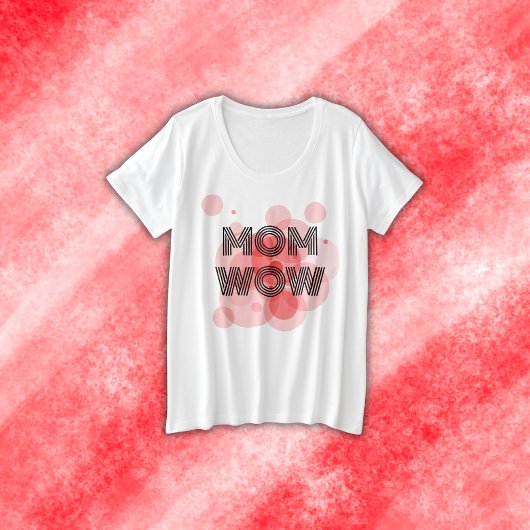 MAM WOW zwart op rood | Grote Maat T-shirt