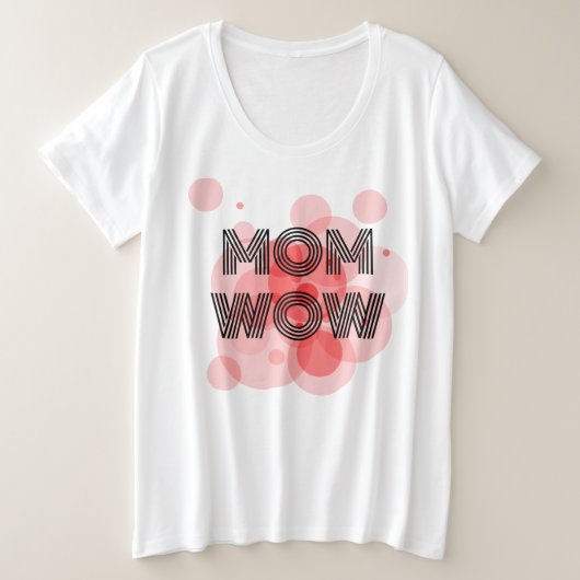 MAM WOW zwart op rood | Grote Maat T-shirt (Design voorkant)