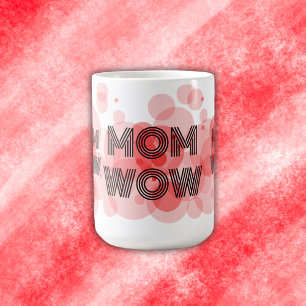 MAM WOW zwart op rood   Koffiemok