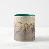 Mam, zand schrijven strandliefde mok (Midden)