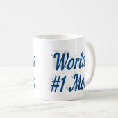 Mam zee blauwe halve tekst koffie mok (Voorkant rechts)