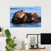 Mam Zee Otter en haar Schattig Pup Poster (Thuiskantoor)