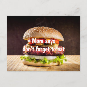 Mam zegt dat je niet vergeet te eten briefkaart
