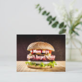 Mam zegt dat je niet vergeet te eten briefkaart (Staand voorkant)