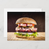 Mam zegt dat je niet vergeet te eten briefkaart (Voorkant / Achterkant)