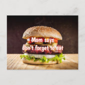 Mam zegt dat je niet vergeet te eten briefkaart (Voorkant)