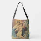 Mam zonder maagd Maria met Baby Jezus Crossbody Tas (Achterkant)