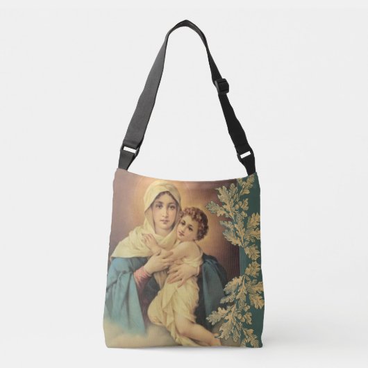 Mam zonder maagd Maria met Baby Jezus Crossbody Tas (Voorkant)