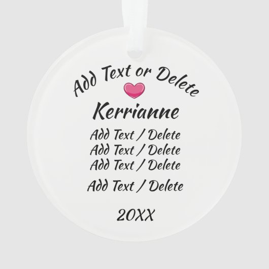 Mam, zus, vriend, tante, leraar ornament (achterkant)